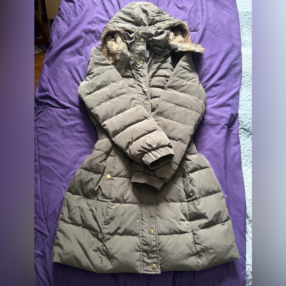 Vero Moda Puffer Jacket with Faux Fur Trim size large